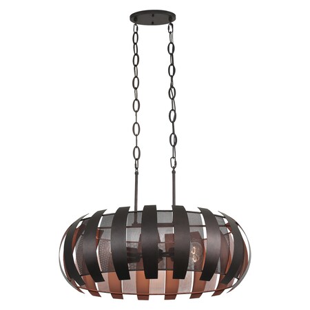 Varaluz Sawyers Bar 6-Lt Linear Pendant - Copper Ore 287N06CO